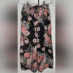 5 For 20 Buckle Angie Floral Wide Leg Front Tie Elastic Waist Pocket Pants Sz M